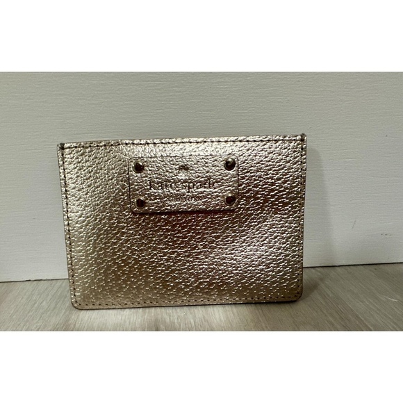 Kate Spade Rose Gold Shimmer Small Slim Card Holder - Picture 3 of 5